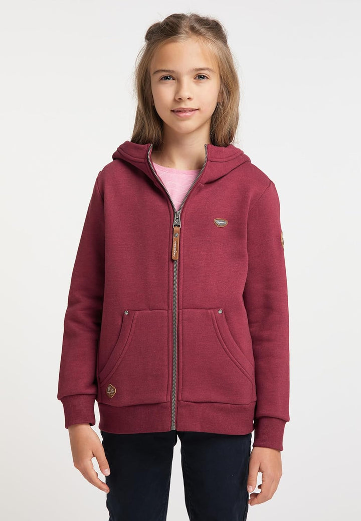 Ragwear Nesie Zip Mädchen Sweatjacke Sweatshirt mit Kapuze Übergangsjacke Jacke Cardigan Strickjacke