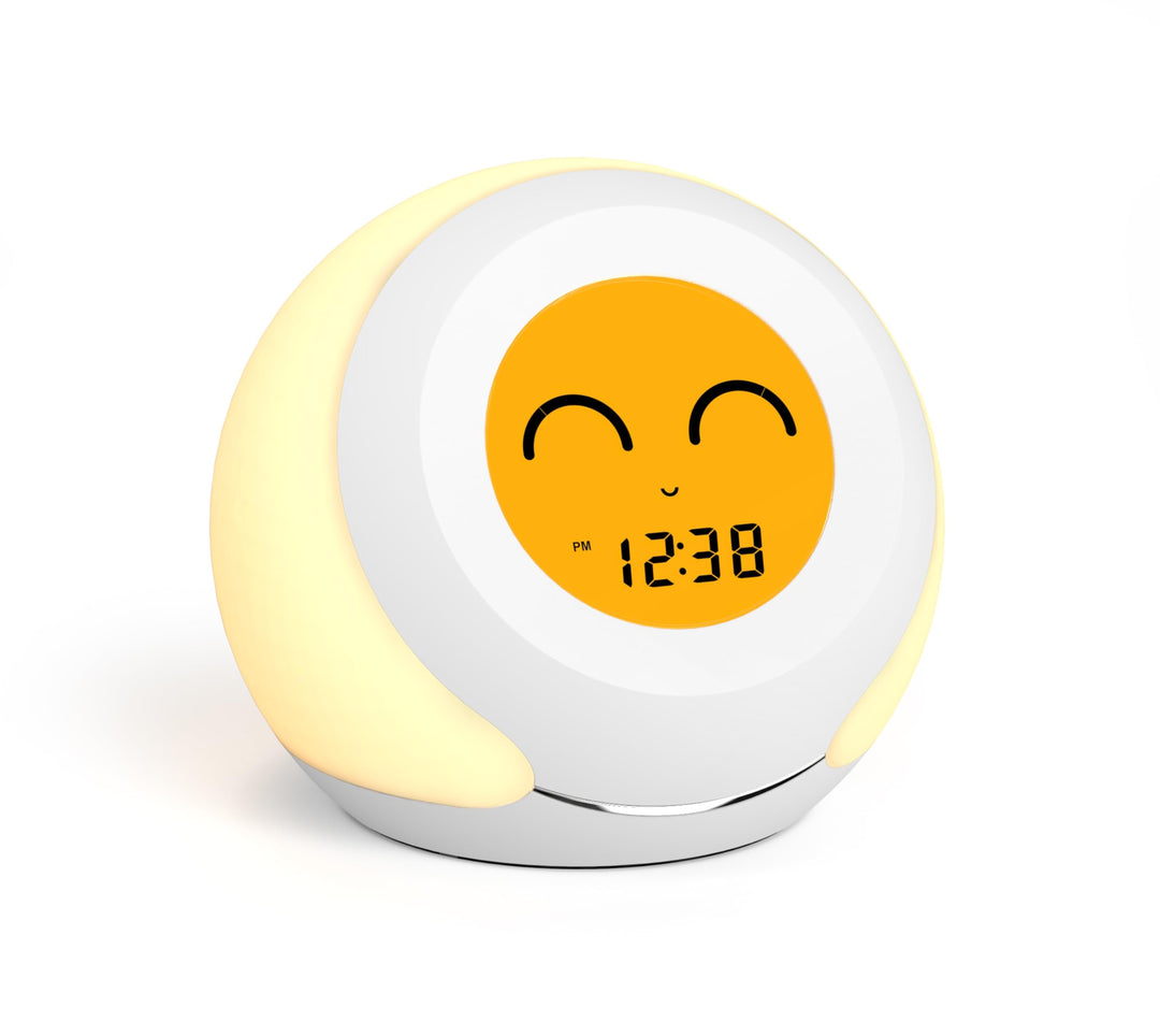 iTOMA Kinder Wecker, Uhr Hygrometer und niedliche Gesichtsausdrücke, buntes Licht wählen, 4-stufiger