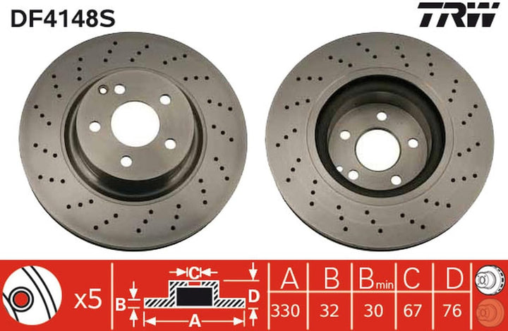 TRW Automotive AfterMarket DF4148S Bremsscheibe