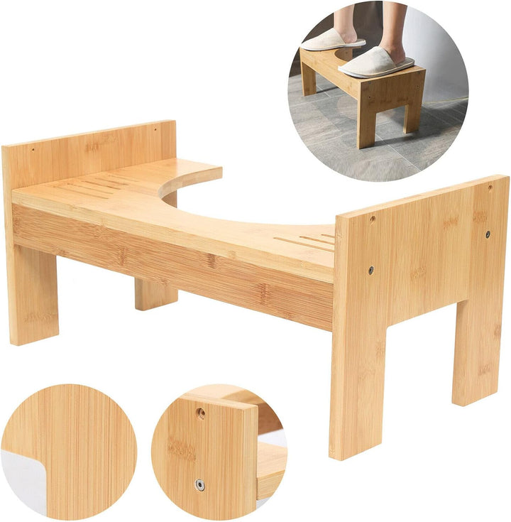 Toilettenhocker Badezimmer Squatty WC Hocker aus Bambus,für Erwachsene und Kinder,Machen Sie die Kni
