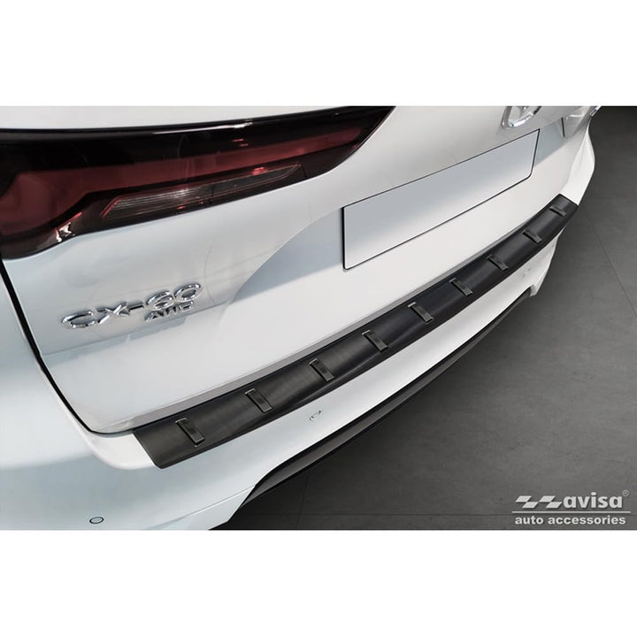 Avisa Schwarz Edelstahl Heckstossstangenschutz kompatibel mit Mazda CX-60 (KH) 2022- 'STRONG EDITION