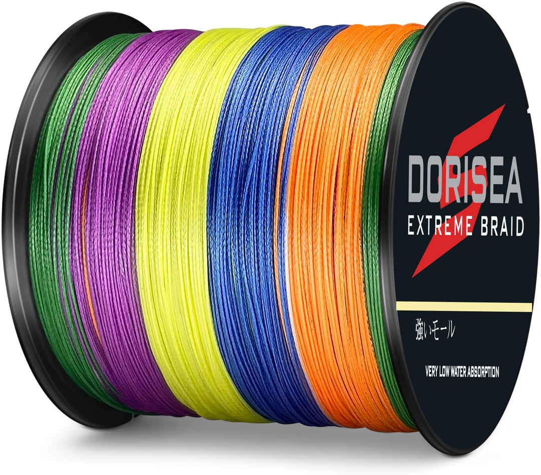 Dorisea Extreme Braid geflochtene Angelschnur, 100 % PE, 1000 m, 2,7–227 kg getestet, abriebfest, un