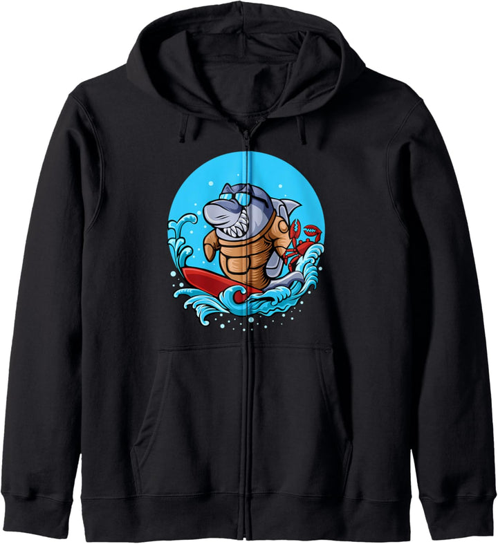 Surf Shark Finde mich am Strand Summer Vibes Vacation Ocean Kapuzenjacke
