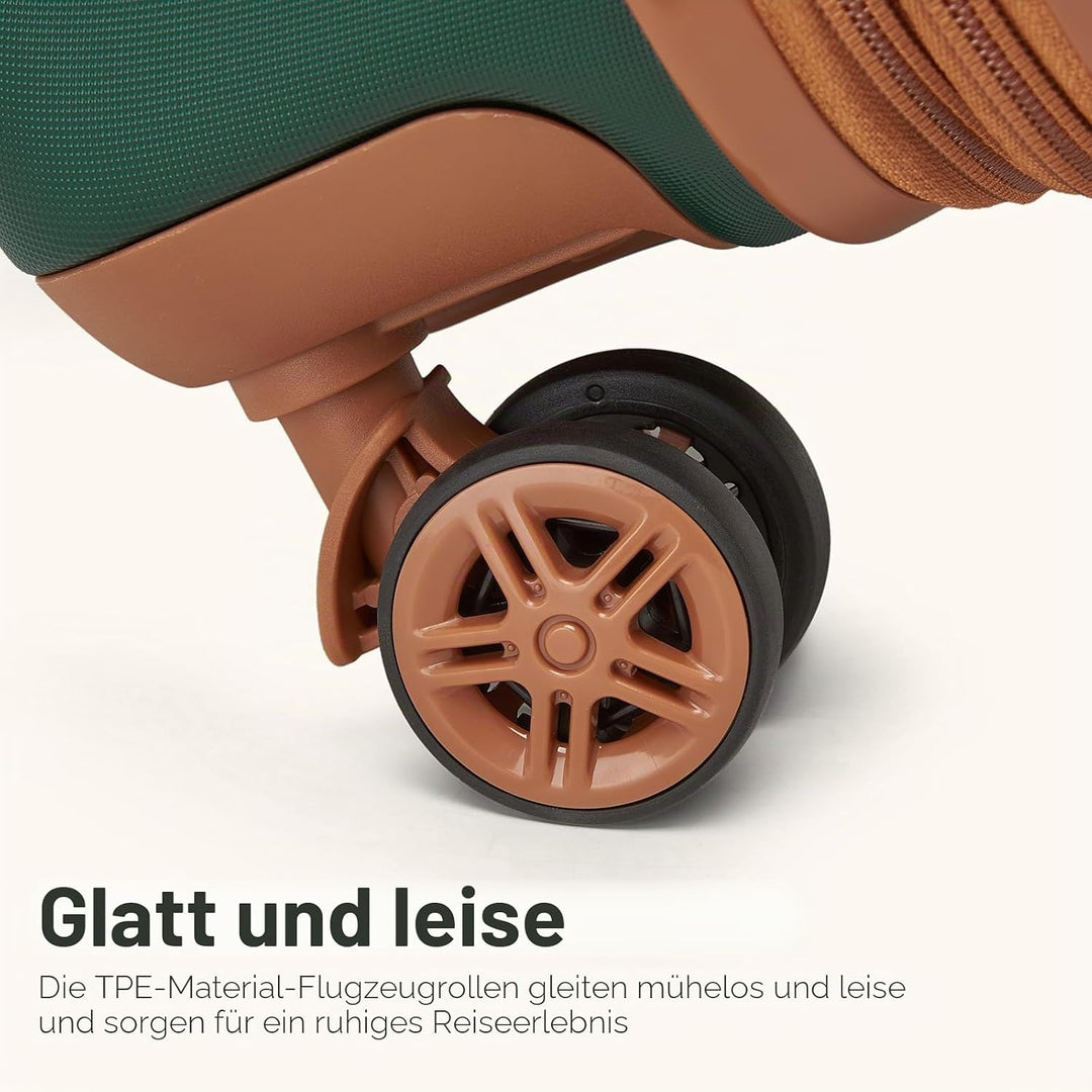 KONO Kofferset 3-teilig Trolley Reisekoffer leicht aus ABS+PC mit 4 Rollen Hartschalenkoffer TSA Sch