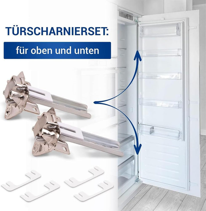 Trade-Shop 2er Set Kühlschrankscharnier oben unten kompatibel mit smeg 931330273, kompatibel mit Bra