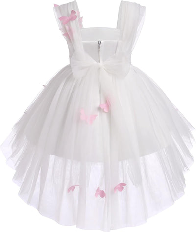 FYMNSI Baby Mädchen Prinzessin Kleid Blumenmädchenkleid Taufkleid Kleinkinder Schmetterling Festlich