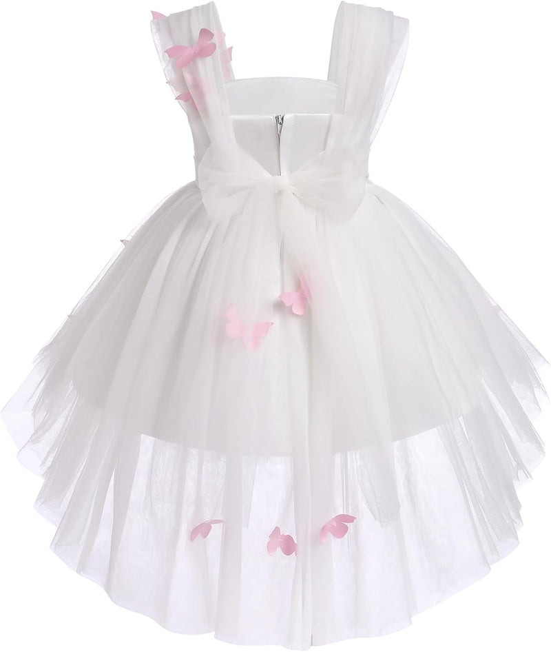 FYMNSI Baby Mädchen Prinzessin Kleid Blumenmädchenkleid Taufkleid Kleinkinder Schmetterling Festlich