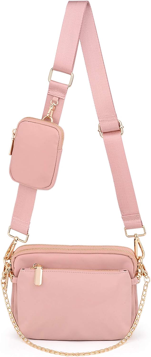 UTO Umhängetasche Damen 3 in 1 Crossbody Bag Damen Breiter Gurt mit Münzbeutel Handtasche mit Abnehm