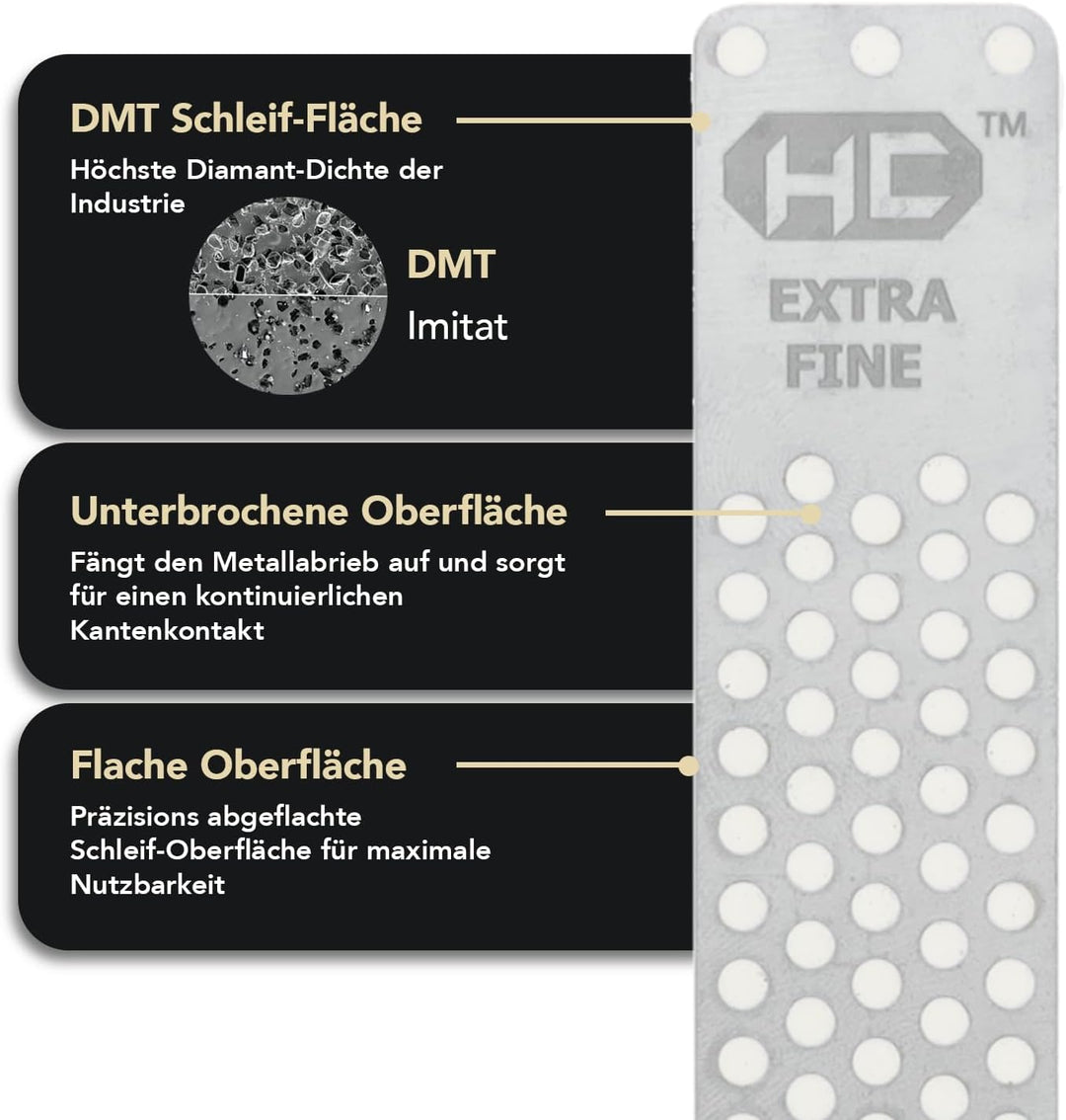 DMT Diafold®-Schärfstein doppelseitig, mit feiner/extrafeiner Hardcoat™-Oberfläche, speziell für Ker