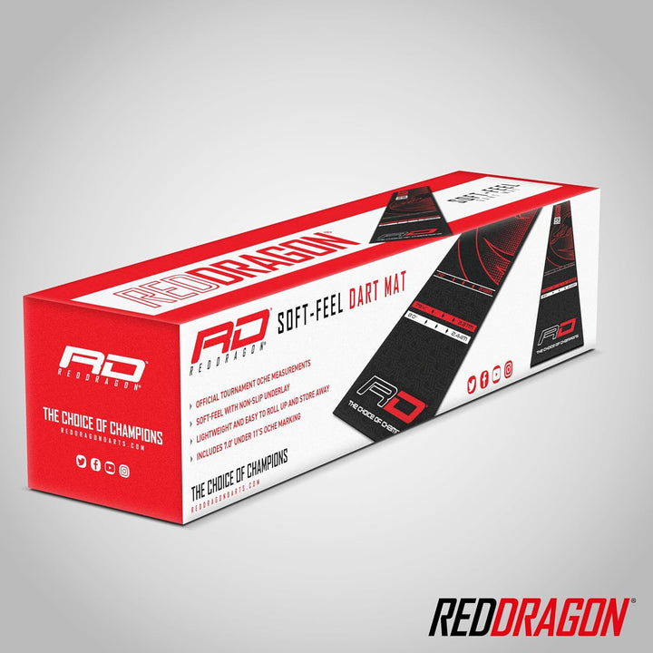 RED DRAGON Darts - Robust oder weiches Gefühl| Dartmatte mit Oche-Linie | Offizielle Turniermasse |