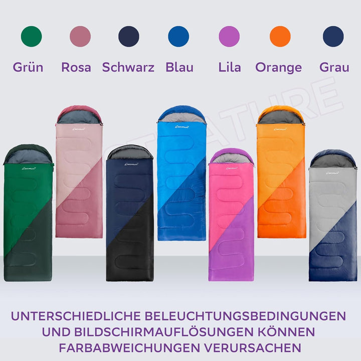 Clostnature Leichter Schlafsack für Camping – Outdoor Lässiger Deckenschlafsäcke mit Kleines Packmas