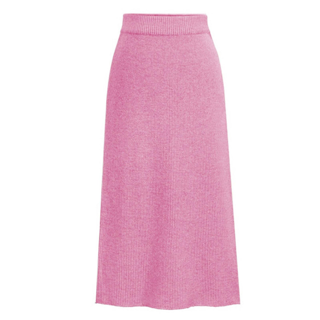 Generisch 2025 mittellanger Wollrock Dicker Rock Real 12 Hot Rosa L, Hot Rosa L