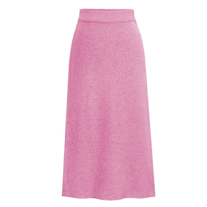 Generisch 2025 mittellanger Wollrock Dicker Rock Real 12 Hot Rosa L, Hot Rosa L
