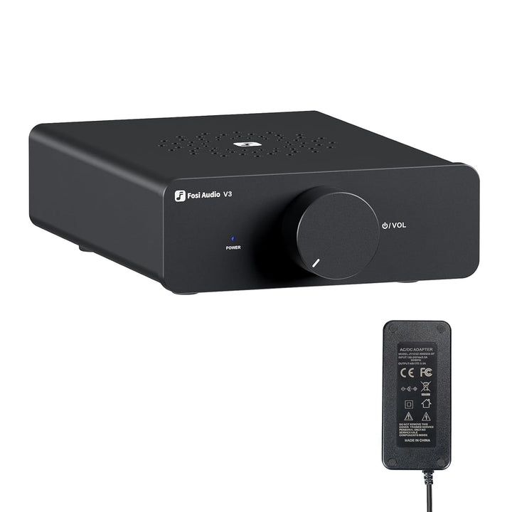 Fosi Audio V3 HiFi Verstärker 600Watt, TPA3255 Mini 2.0CH Klass-D Stereo Verstärker 300W x 2, Amplif