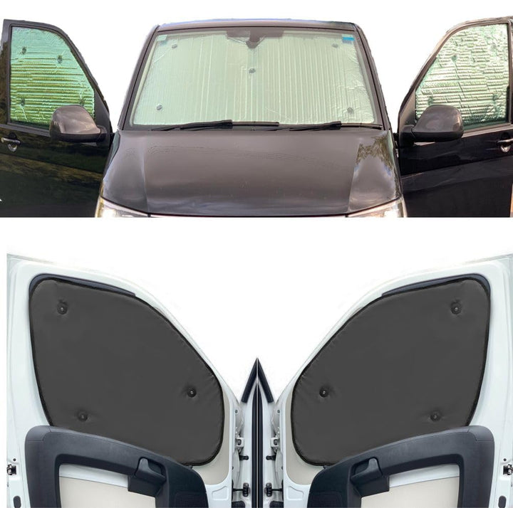 Fensterrollo-Set Kombatibel Mit Iveco Daily (2014-Date)(Frontset) Rückenfarbe in Anthrazit, Reversib