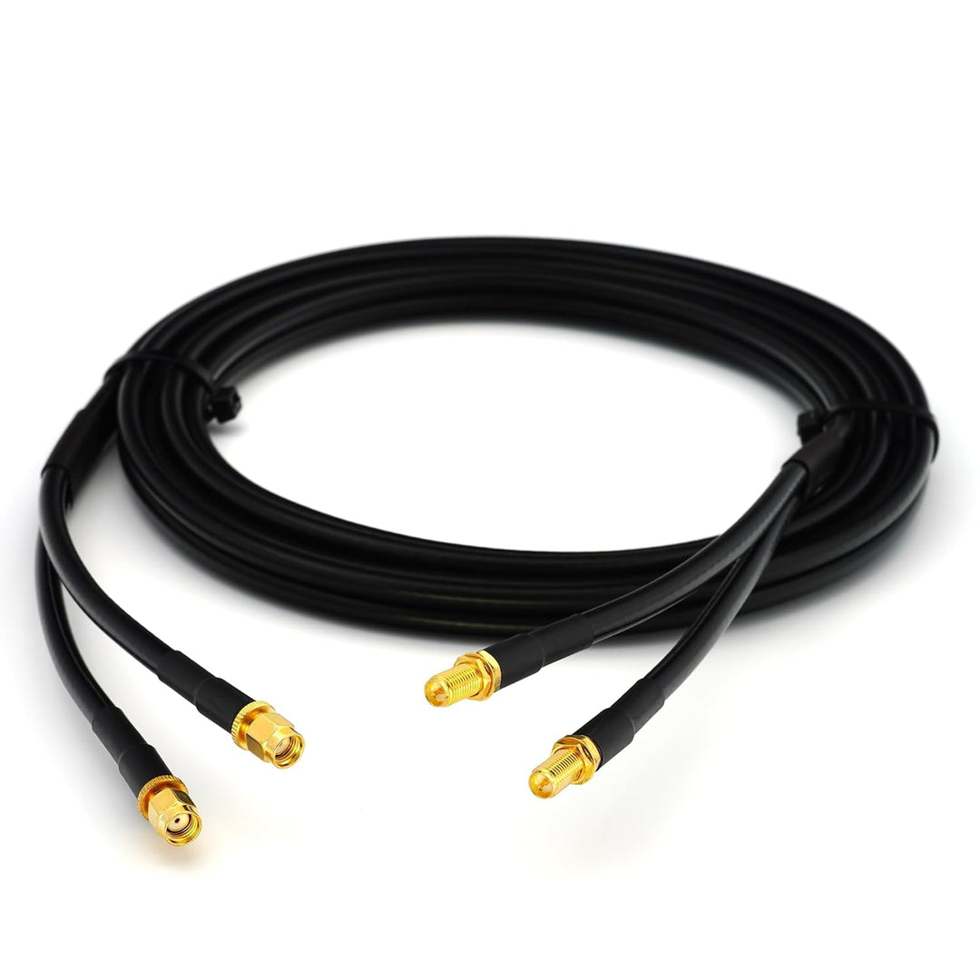 2m RP-SMA Stecker auf RP-SMA Buchse Doppel-Koaxialkabel — HF-240 (LMR 240 Äquivalent) Twin Verlänger
