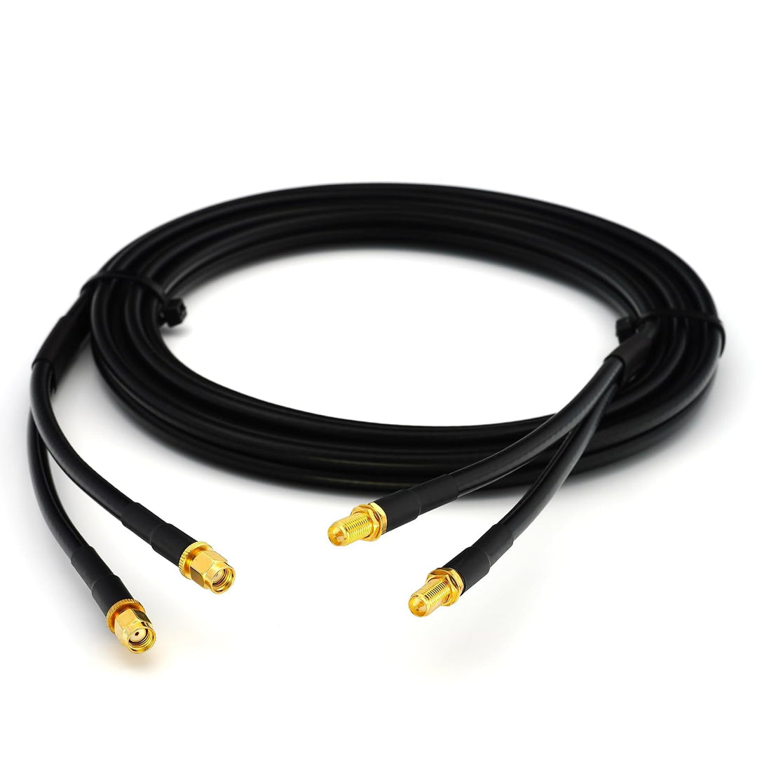 5m RP-SMA Stecker auf RP-SMA Buchse Doppel-Koaxialkabel — HF-240 (LMR 240 Äquivalent) Twin Verlänger