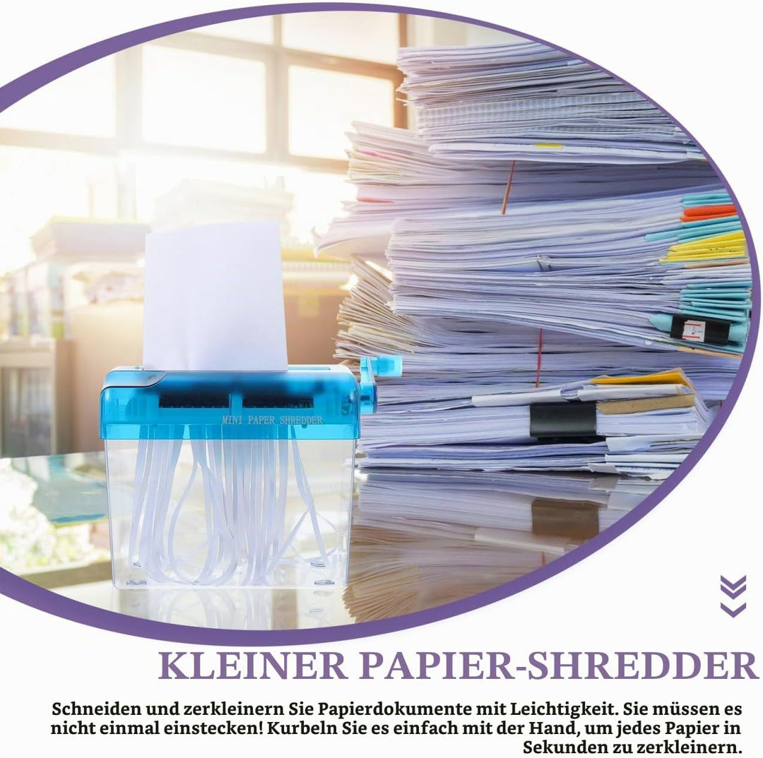 jojofuny Handbetriebener Aktenvernichter FüR Zuhause Und BüRo Manueller Papiervernichter Mit Abs Geh