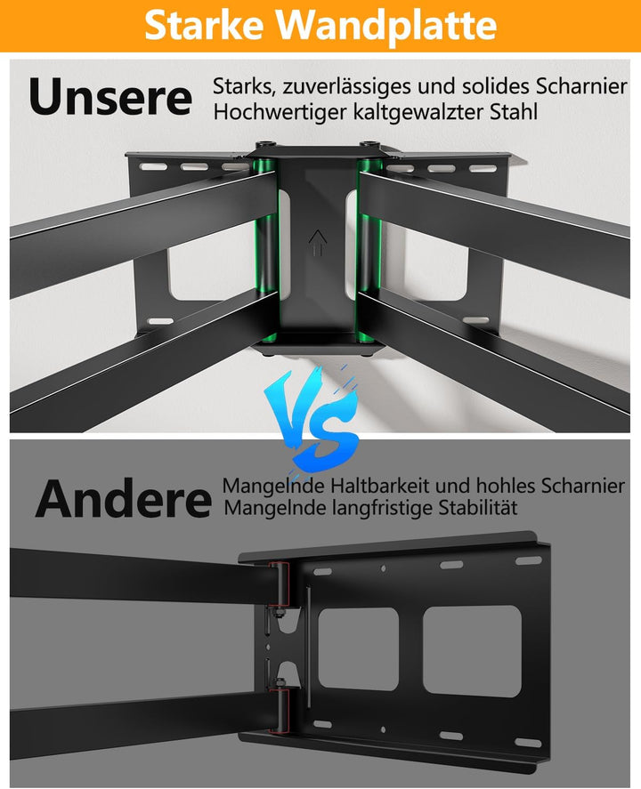 FORGING MOUNT TV Wandhalterung mit 109cm Langer Reichweite Doppelter Gelenkarm Voll Bewegung Neigbar