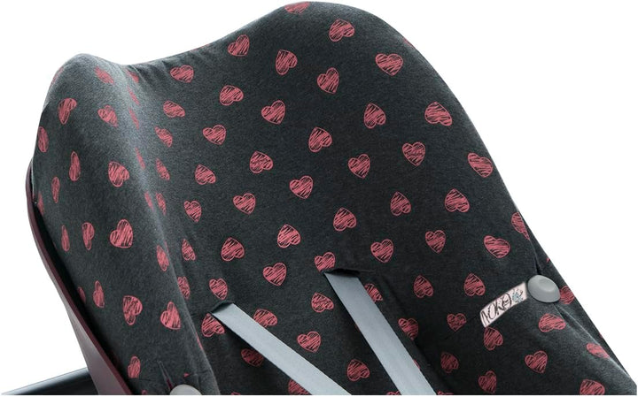 JYOKO KIDS Baumwollbezug für Autositz kompatibel mit Pebble Maxi Cosi, Bebe Confort (Fluor Heart), F