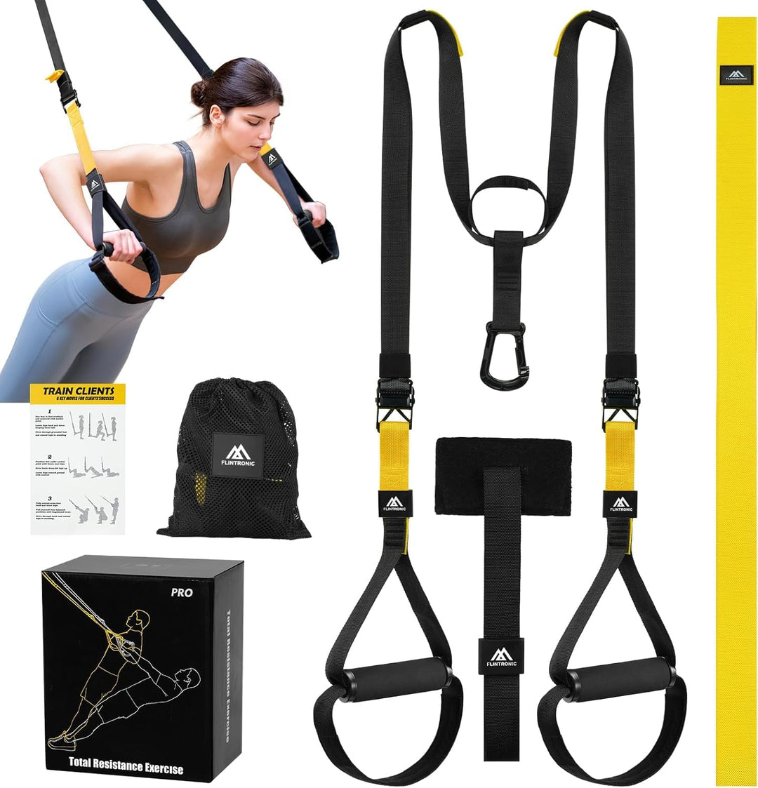 Flintronic Schlingentrainer, Sling Trainer Set für EIN Ganzkörpertraining, Schlingentrainer für Zuha