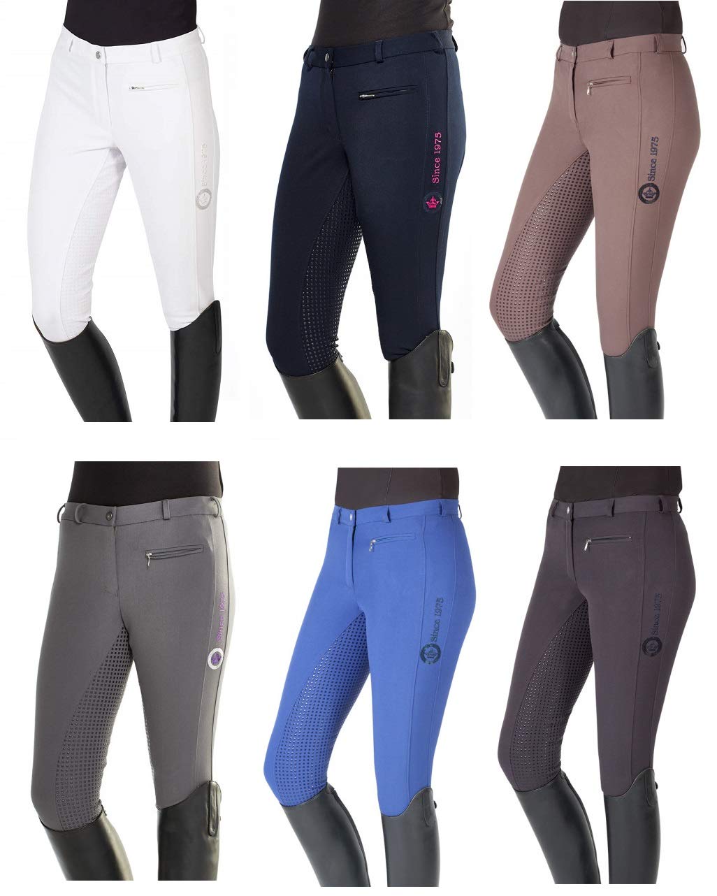 Pfiff 102235 Reithose Yasmin, Silikongrip Vollbesatz, Damenreithose, Damen 36–48 36 Blau, 36 Blau