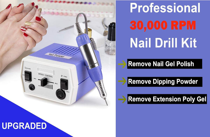 Véfaîî® JD700 Nagelfräser Elektrische 30000 U/min Professionelle Nagelfeile Maniküre Pediküre Set Ge