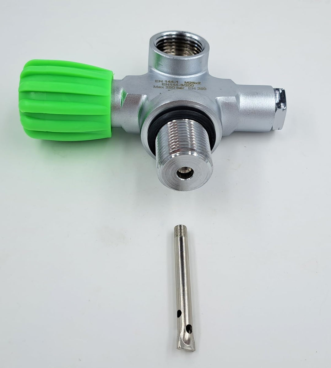 HighTechDiving LA Monoventil Nitrox M26x2 230 bar Links, erweiterbar EN144, Brückenventil M25x2