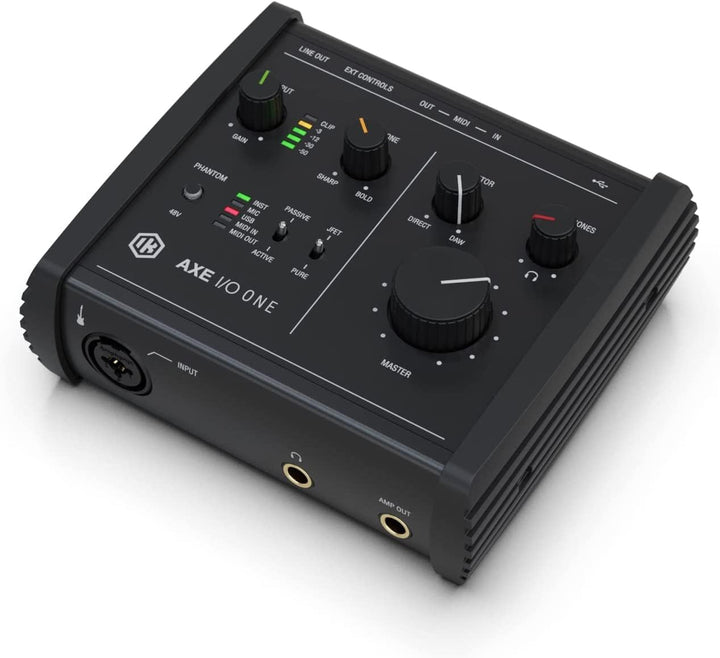 IK Multimedia AXE I/O ONE, Kompaktes USB-Gitarren-Audio-Interface mit einstellbarer Eingangsimpedanz