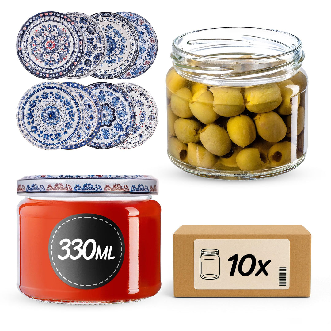 KADAX 10er Set Marmeladengläser 330ml TO82, Einmachgläser Vorratsgläser Mason Jar mit Schraubdeckel,