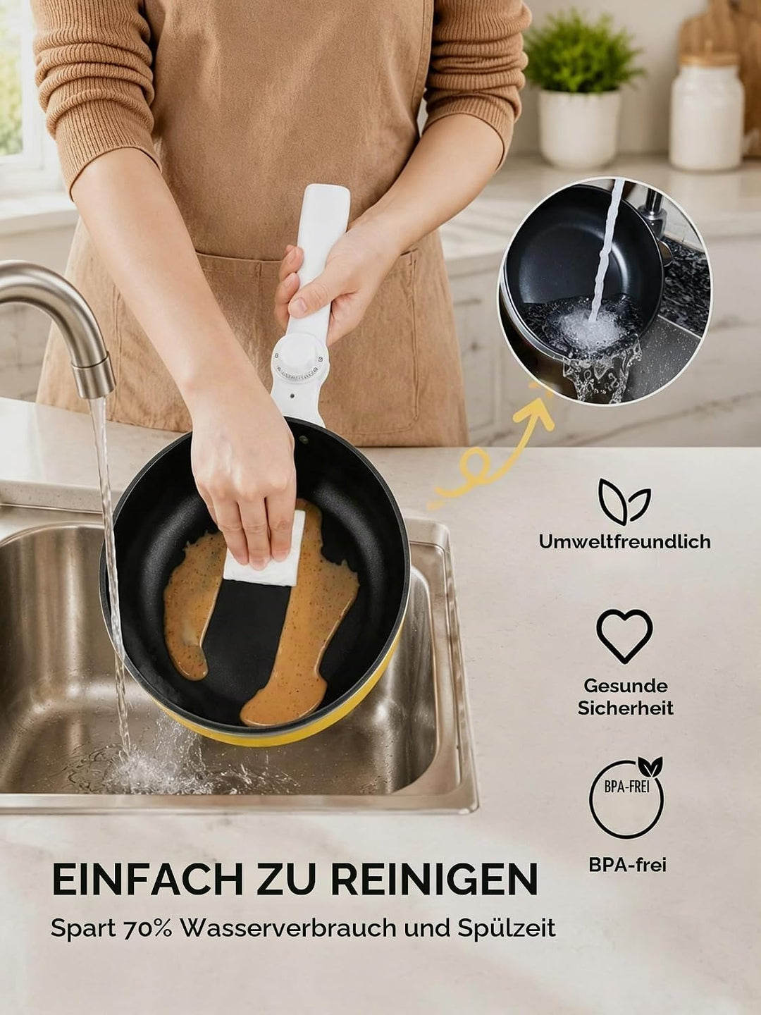 Audecook Elektrischer Topf mit Dampfgarer, 1.7L Mini Elektrische Bratpfanne für Wohnheim Antihaftbes