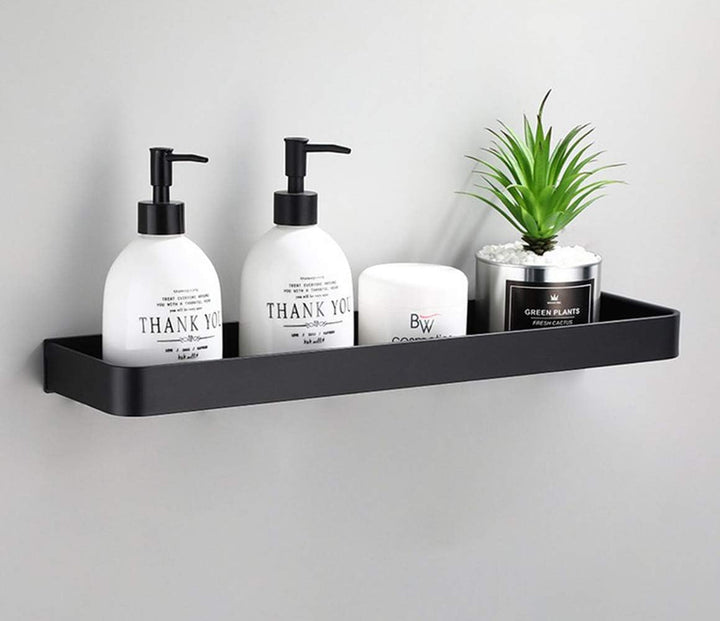 An der Wand montiert Schwimmend Metall Lagerregal,Schwarz Badezimmer Regal An der Wand montiert Bade