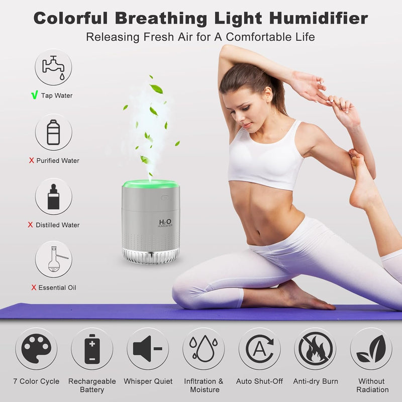 KARFUN Small Humidifiers,Portable Desk Humidifiers,Luftbefeuchter,Desktop Leiser Mini Luftbefeuchter