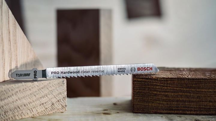 Bosch 5x Stichsägeblatt T 101 BRF Clean for Hard Wood (für hartes Holz, gerader Schnitt, Professiona