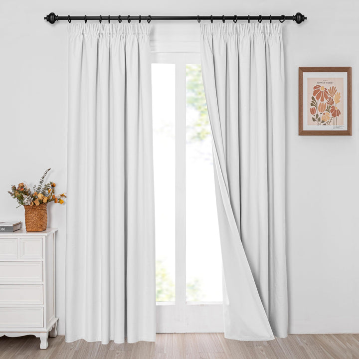 MYSKY HOME Gardinen Verdunkelungsvorhang mit Kräuselband Schlafzimmer Wärmeisolierter 2er-Set Gardin