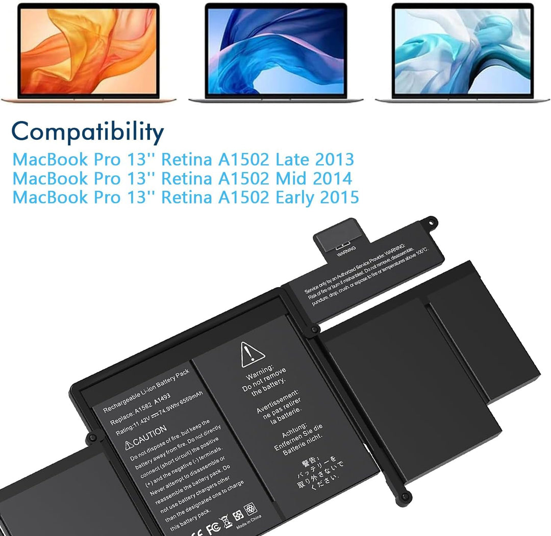 Ersatz-Laptop akku A1582 für MacBook Pro 13 Zoll Retina A1502 A1493, A1582