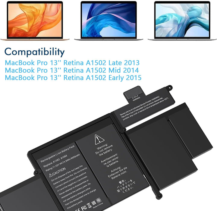 Ersatz-Laptop akku A1582 für MacBook Pro 13 Zoll Retina A1502 A1493, A1582