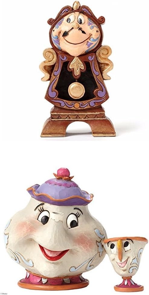 Disney Tradition Keeping Watch (Cogsworth Figur) + Disney Tradition A Mother's Love (Mrs. Potts & Ch