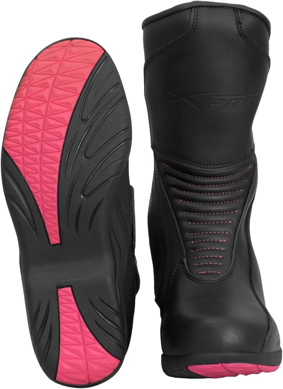Damen Verstaerkte Atmungsaktiv Motorradstiefel Leder Motorrad Touring Wasserdicht CE Schwarz 37