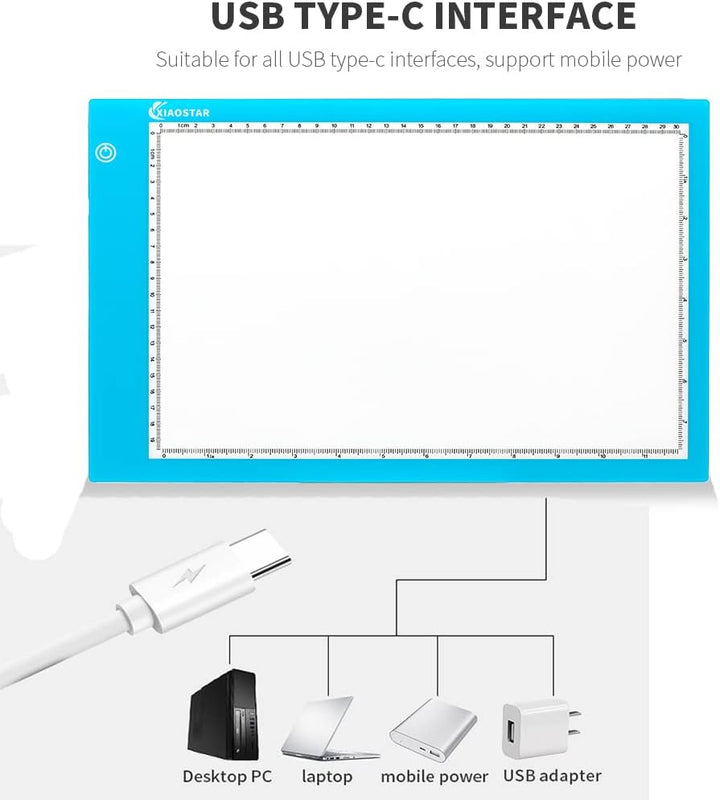 XIAOSTAR A4 Leuchttisch Led Licht Pad Copy Board Lichtplatten,mit einstellbarer Helligkeit,für Künst