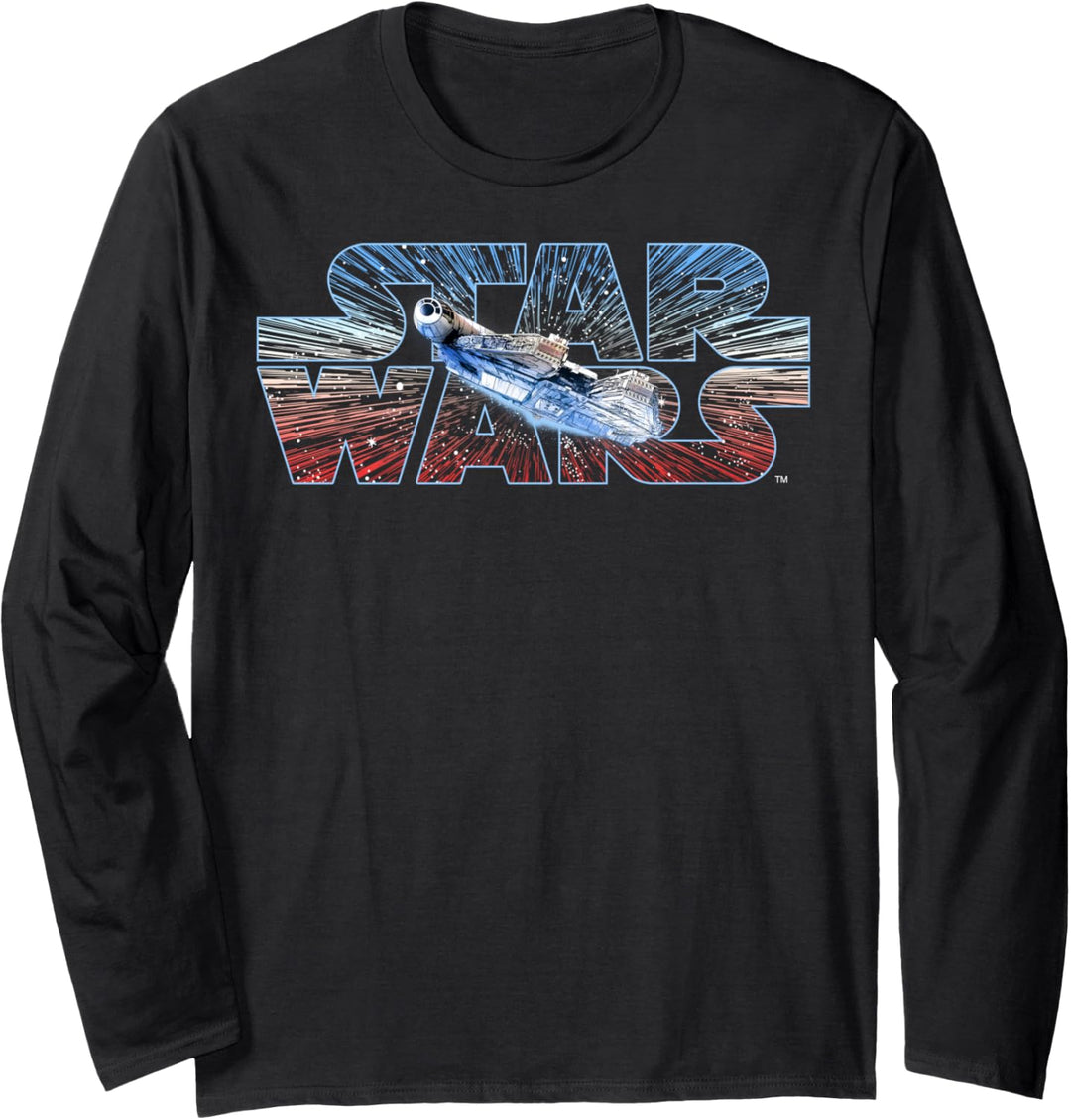 Star Wars The Last Jedi Millennium Falcon Hyper Drive Logo Langarmshirt