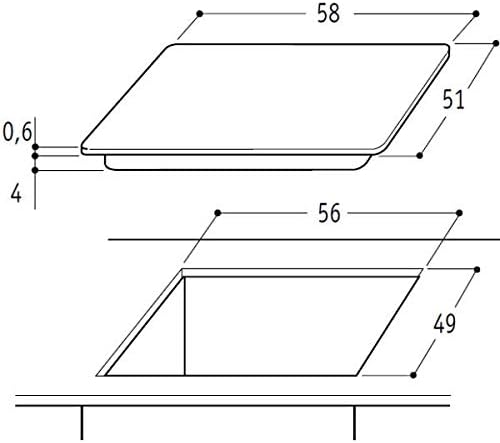Whirlpool AKM9010NE Platte – Platten (integriert, Keramik, Glaskeramik, schwarz, drehbar, oben recht