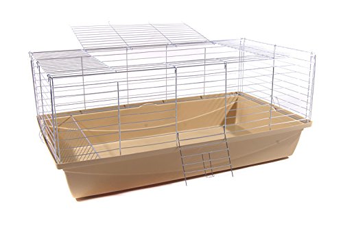 Hasenkäfig Kaninchenkäfig Meerschweinchenkäfig Kleintier Bunny 100x54x48 beige