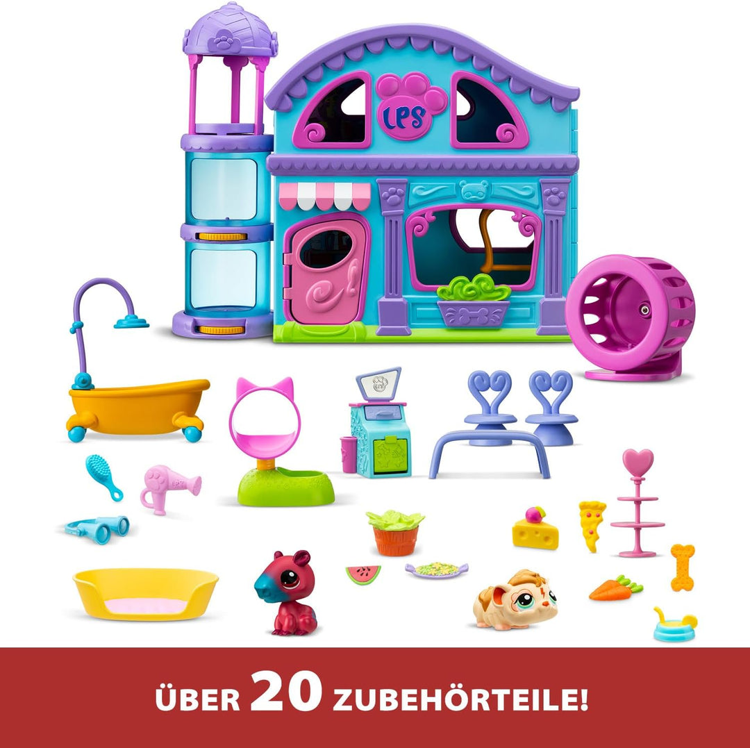 BANDAI - Littlest Pet Shop - Das Grosse Haus der Pet Shop - Spielset mit 2 Pet Shop Figuren und über