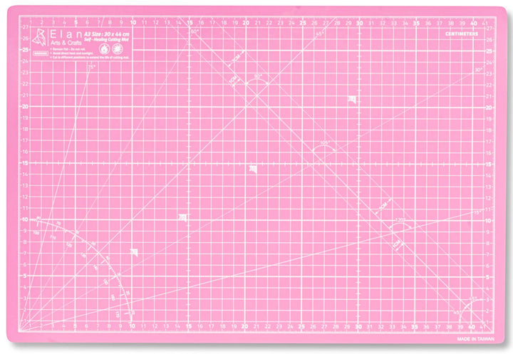 Elan Schneidematte A3 Rosa und Lila, 5-lagige Schneidematte Selbstheilend, Bastelunterlage Schnittfe