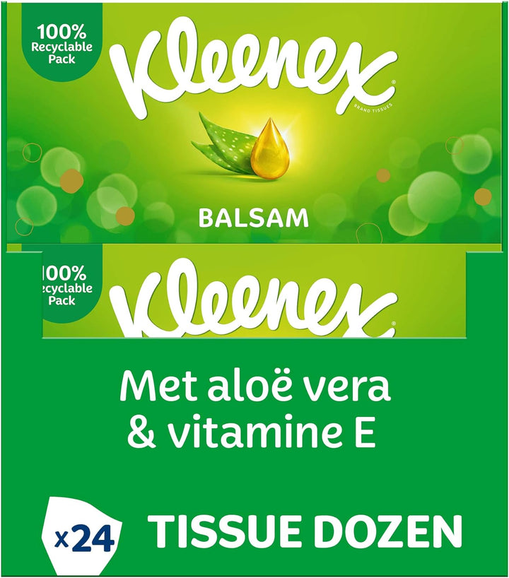 Kleenex Balsam Taschentücher - 1536 Taschentücher - 24 Stück - Vorteilspack