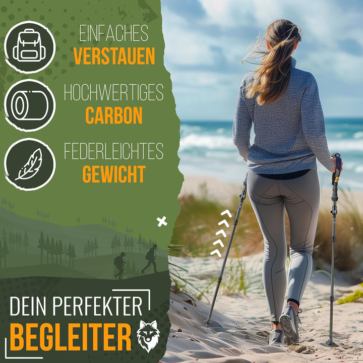 KESSER® Wanderstöcke Aluminium oder Carbon mit Korkgriff | Nordic Walking Stöcke für Damen & Herren