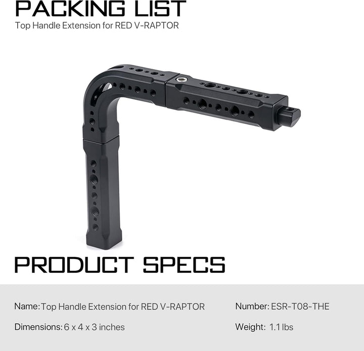 Tilta Top Handle Extension kompatibel mit RED V-Raptor - Schwarz ESR-T08-THE 10.Obere Griffverlänger