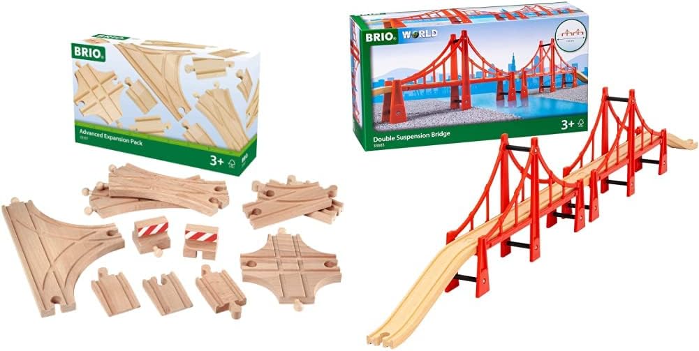 BRIO World 33307 Schienen- und Weichensortiment - 11 Weichen aus Buchenholz für die BRIO Holzeisenba