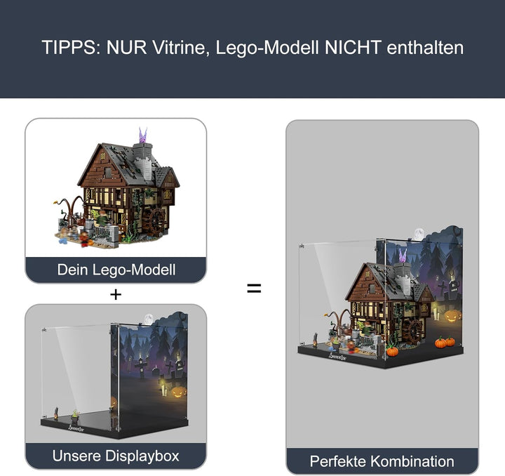 Acryl-Vitrine Kompatibel mit Lego Hocus Pocus: Das Haus der Sanderson-Schwestern (nur Box, kein Mode